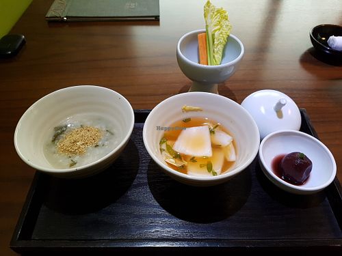 Kimchi and porridge at Balwoo Gongyang - 발우공양 in Seoul