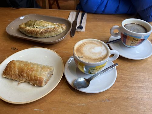 sausage roll and some sort of pakora pie  at Cafe Bar 26 in Keswick