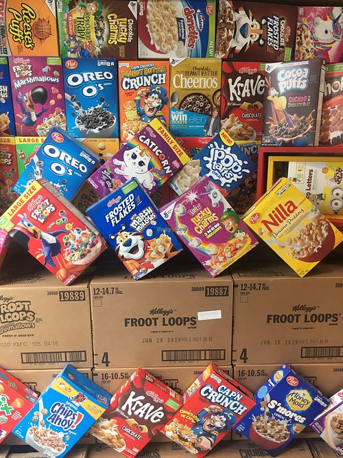 Cereal boxes  at Cereal's Queen in Turin