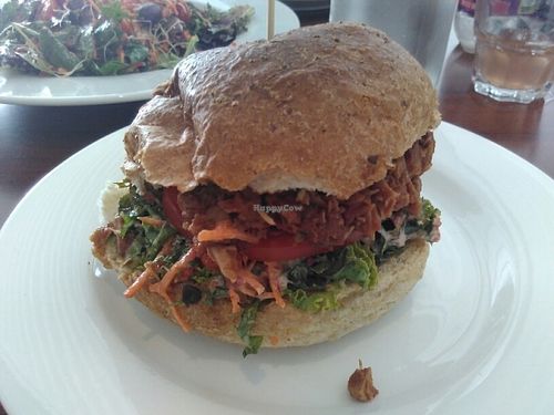 BBQ jackfruit burger  at The Green Edge Cafe and Store in Windsor