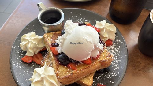 French toast. Look at the cream and ice creamm  at The Green Edge Cafe and Store in Windsor