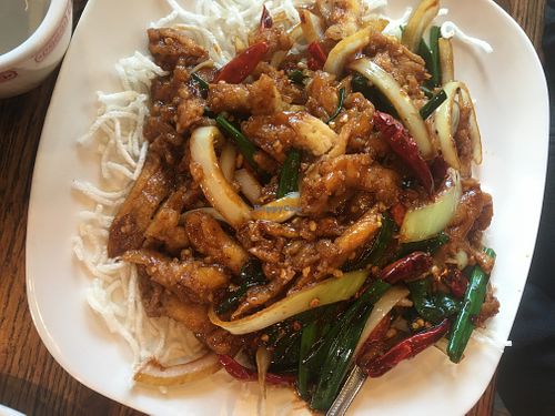 Mongolian soy curls at Kung POW in Portland