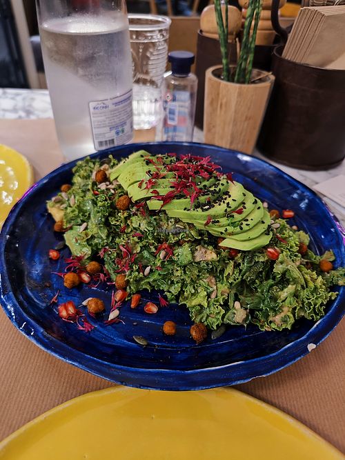 Kale tahini salad at Winners Vegan Restaurant in Athens
