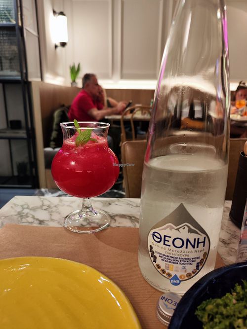 Watermelon cocktail at Winners Vegan Restaurant in Athens