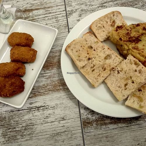 Croquettes and Tortilla. at El Jardi in Mataro