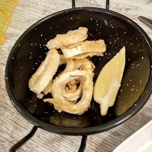 Vegan Calamari.  at El Jardi in Mataro