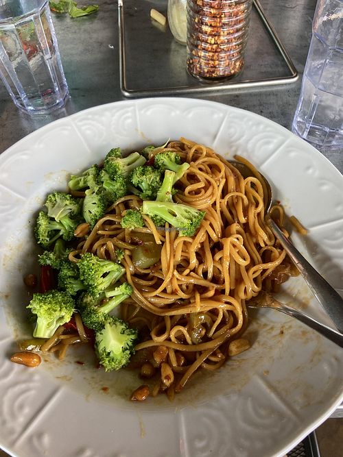 Substituted chicken for broccoli 😤  at Zion Pizza and Noodle Co in Springdale