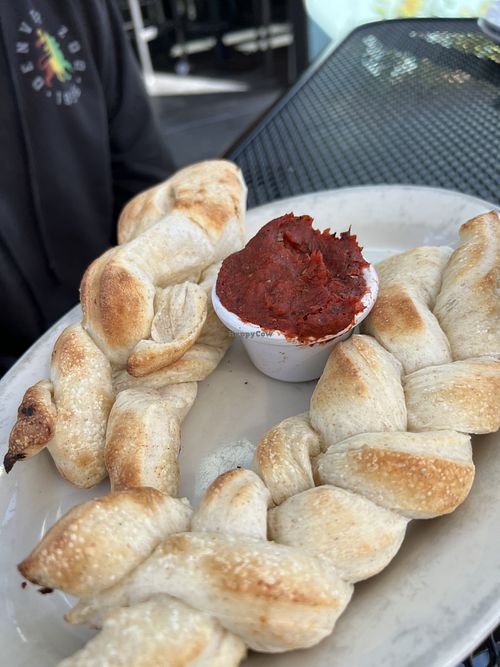 Breadsticks without oil and garlic. Yummmm  at Moonlight Pizza & Brewpub in Salida