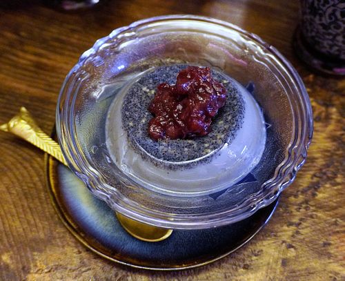 Black sesame pudding at Itadakizen Paris in Paris