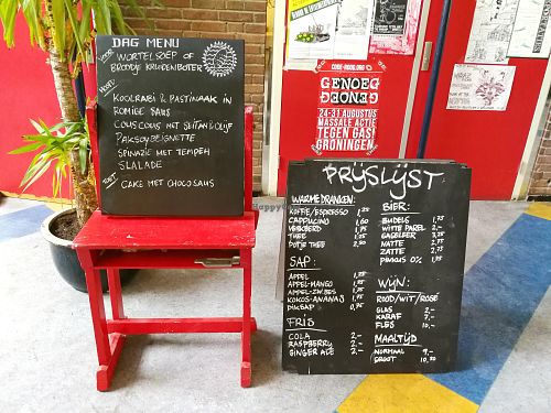 Daily menu @ the new location, Beatrijsstraat 12.  at Water en Brood in The Hague