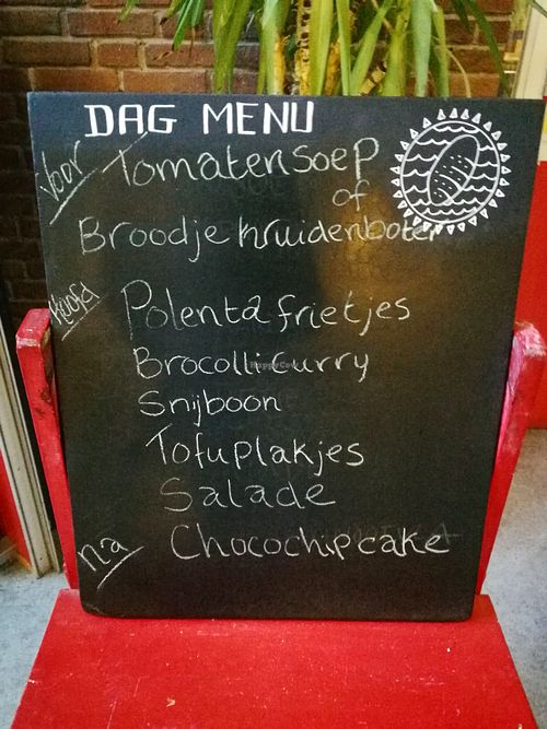 A typical daily menu.  at Water en Brood in The Hague
