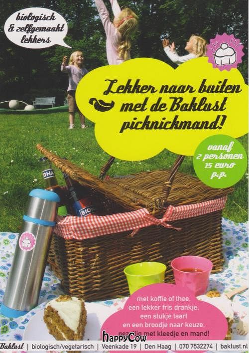 A special service: a picnic basket prepared by the Baklust staff! Including drinks and a blanket. Ask the staff for details! at Baklust in The Hague