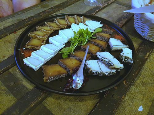 Cheese platter at Raisin de Plus: Vegan Wine Bar in Bordeaux