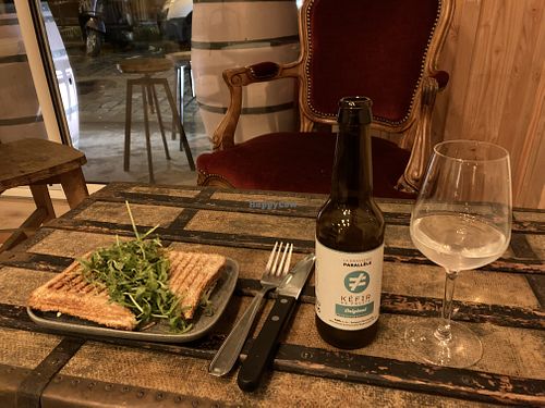 Pretty sure this was around 10 euros with the drink even  at Raisin de Plus: Vegan Wine Bar in Bordeaux