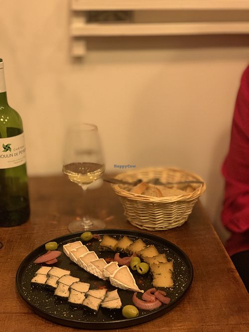 The cheese platter   at Raisin de Plus: Vegan Wine Bar in Bordeaux