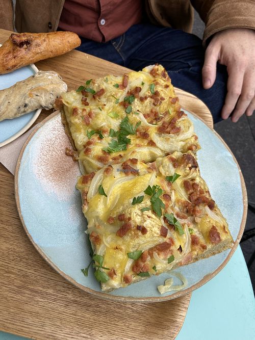 Onion & bacon focaccia   at Land & Monkeys - Beaumarchais in Paris