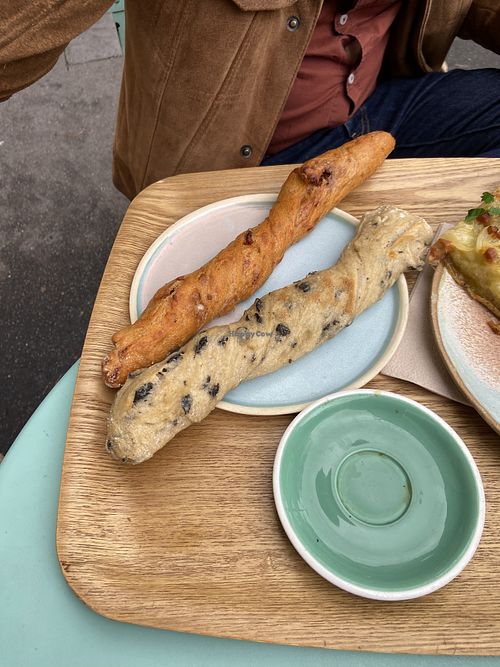 Tomato and olive bread   at Land & Monkeys - Beaumarchais in Paris