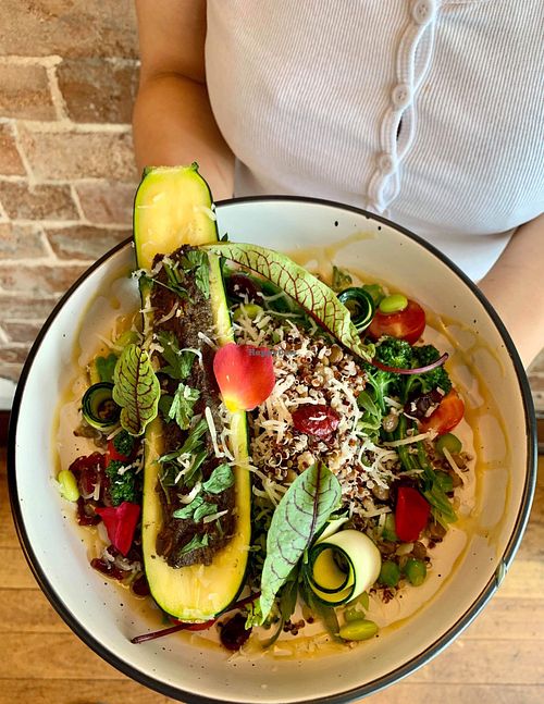 Zucchini filled with mushroom at The Bean Brewers in Chippendale