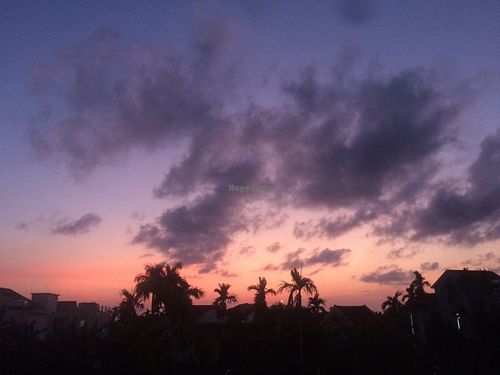 Sunset from our balcony  at Brilliant B'n'b in Hoi An