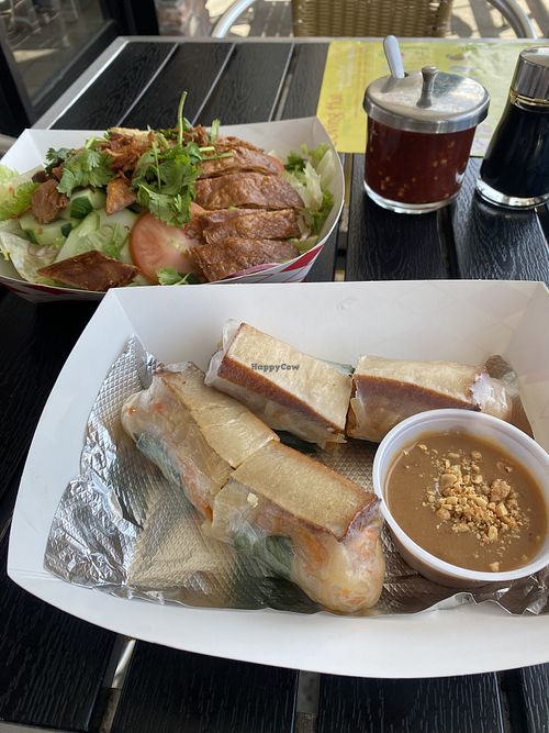 Summer Rolls and Golden Salad  at Loving Hut in Orange