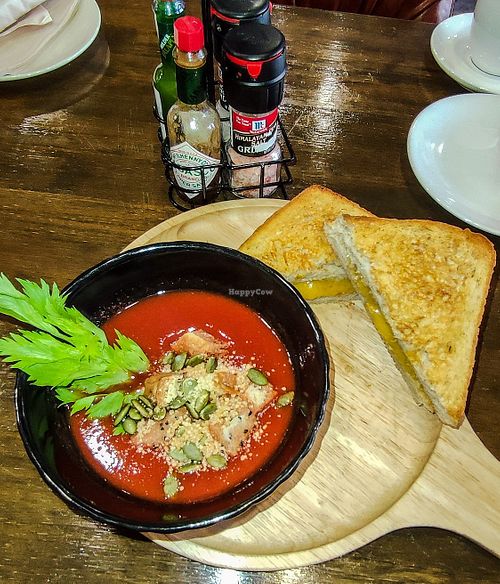 Grilled Cheese & Tomato Soup at Veganerie - Nana in Bangkok