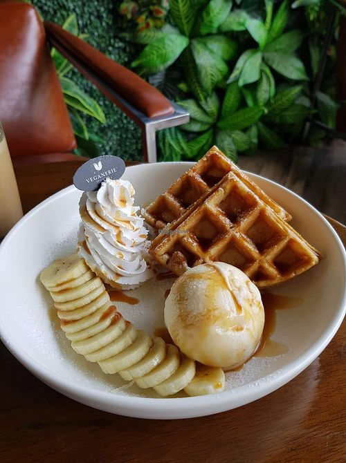 Waffles at Veganerie - Nana in Bangkok