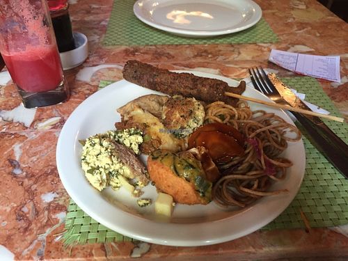 Some of the hot dishes options. at Refeitorio Organico in Rio De Janeiro