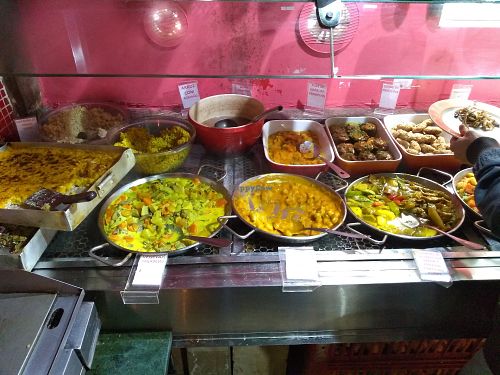 Hot dishes at Refeitorio Organico in Rio De Janeiro