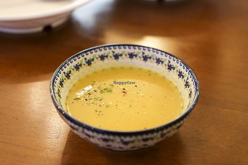 free lentil soup at Asalam Restaurant in Jeju