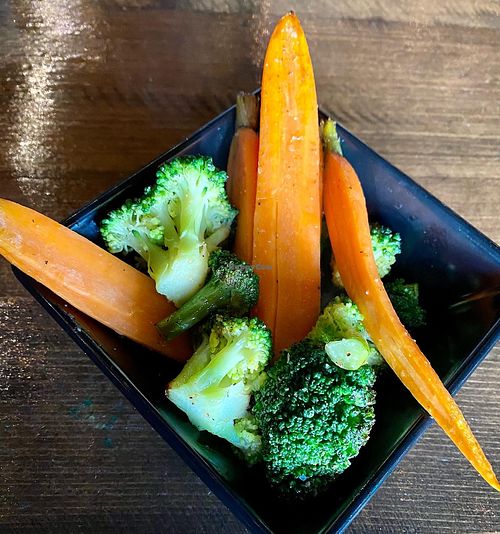 Even steamed veggies were good  at Tarantino's Vegan in Las Vegas
