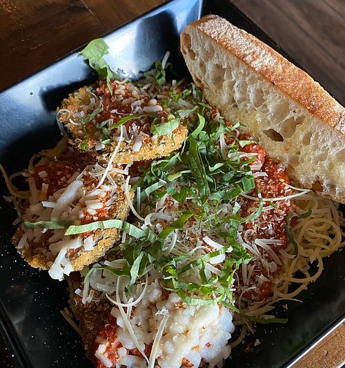 Eggplant Parmesan plate  at Tarantino's Vegan in Las Vegas