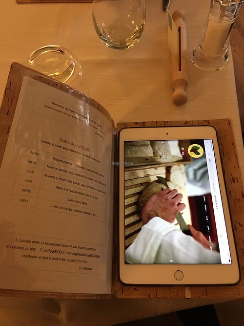 The menu  at Il Lughino in Como