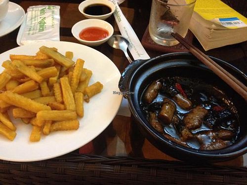 'fish' fingers and sweet potato fries at Viet Chay in Ho Chi Minh City