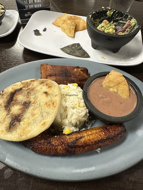 Combinación guanaca and the remnants of our chips and guacamole   at Abi's cafe in Minneapolis