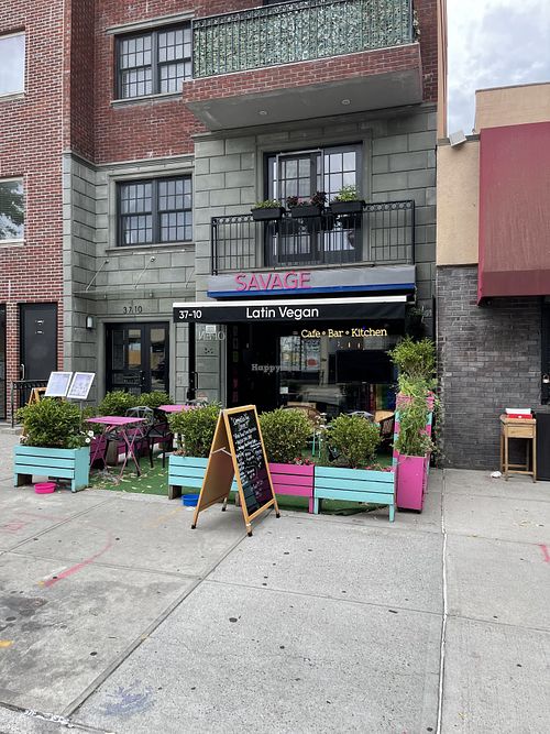 Outside  at Savage Sicko in Astoria