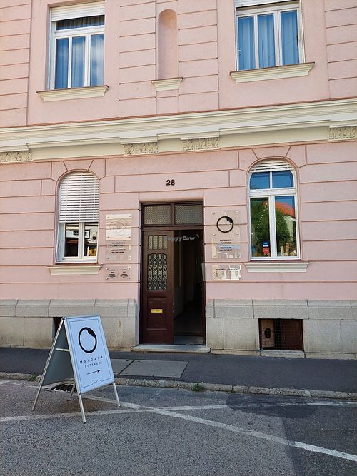 Outside - opposite parking lot! at Mandala Étterem in Pecs