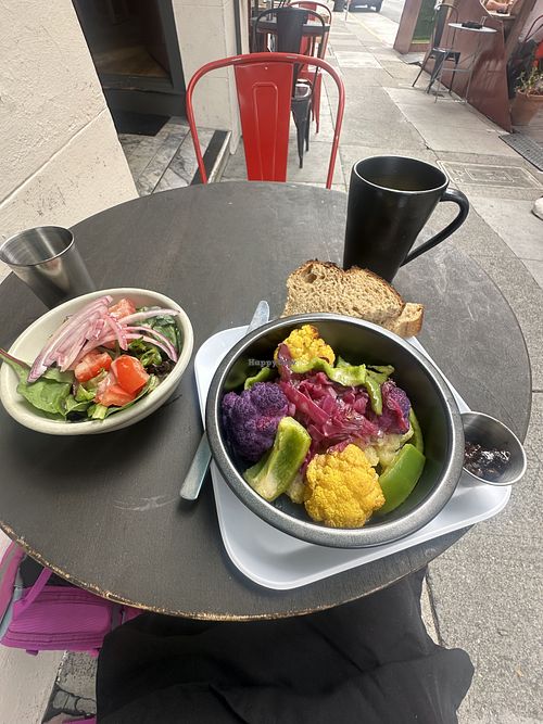 Make shift vegan scramble (potato’s, cauliflower, green pepper)   at Farm: Table in San Francisco