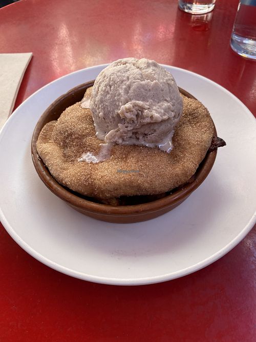 Dessert Fruit Cobbler w/Homemade Cinnamon Ice Cream  at Gracias Madre in San Francisco