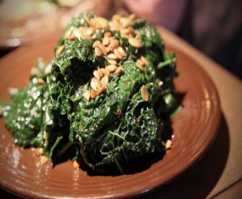 greens con chili y ajo: seasonal greens sauteed with fresh garlic and chiles at Gracias Madre in San Francisco