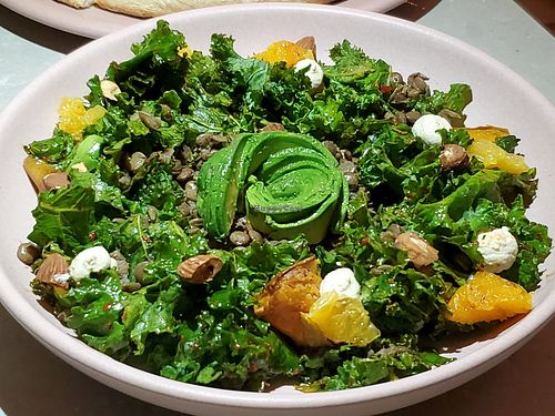 Kale salad at Mudra in Buenos Aires