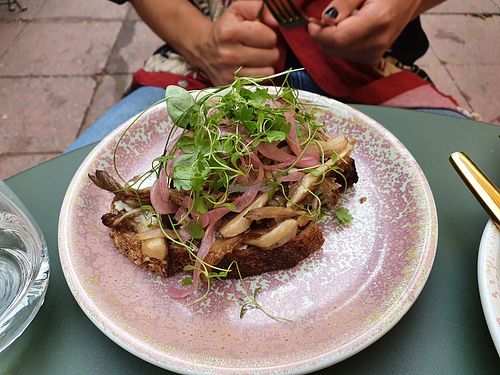 Mushroom toast at Erpingham House in Brighton