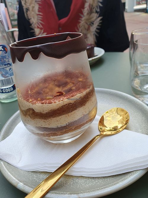 Pistachio tiramisu at Erpingham House in Brighton