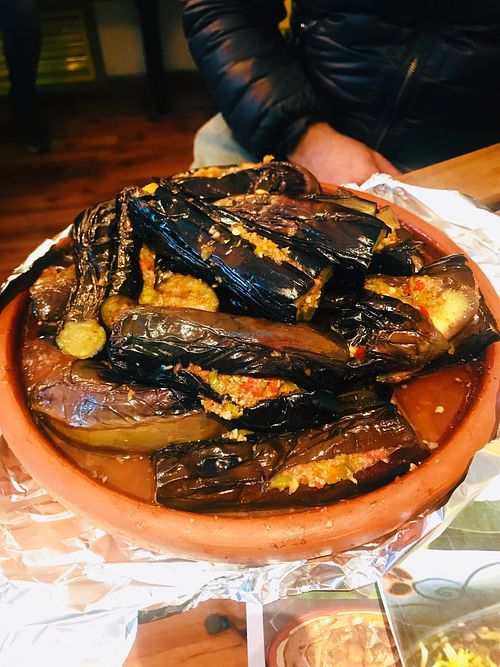 Eggplants at Plantbased Egyptian Eatery in Istanbul