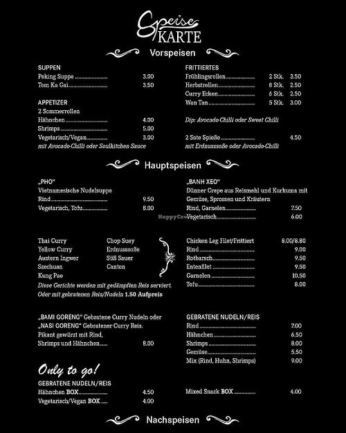 Speisekarte  at Soul Kitchen in Bielefeld