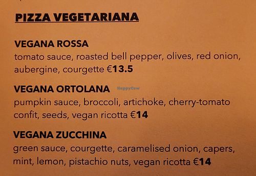 Vegan pizzas in the menu 09-2025 at Valdo Gatti in Lisbon