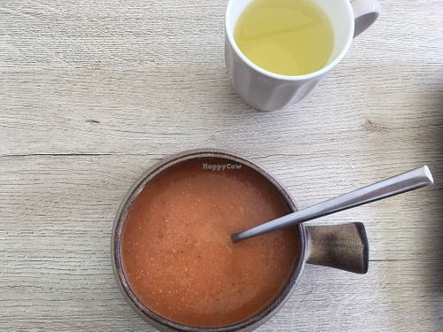 Soup of the day and lemon tea at Kukicha in Leiria