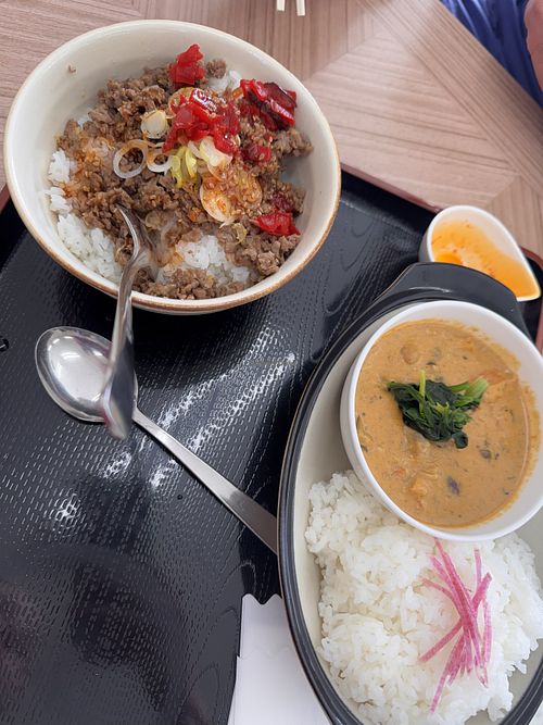 Soy meat and trice + vegan curry  at Sun Yamaki in Nozawaonsen