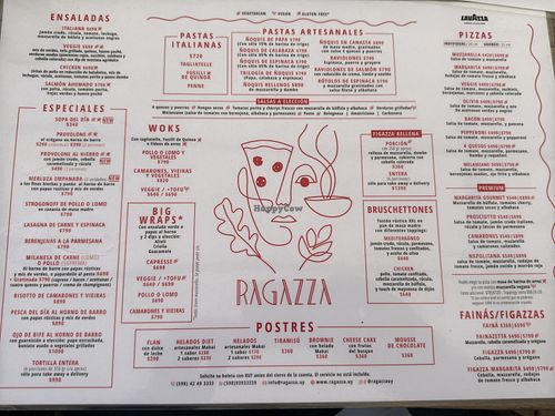 Menu   at Ragazza in Punta Del Este
