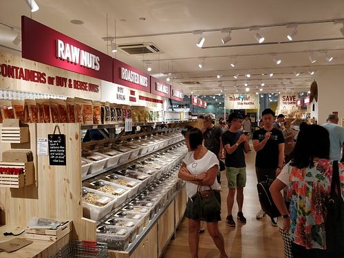 Raw nuts and roasted nuts at Scoop Wholefoods - Great World in Central Singapore