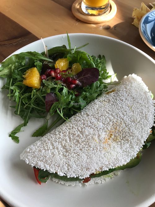 Vegan tapioca crepes at Projeto Acai in Dubai
